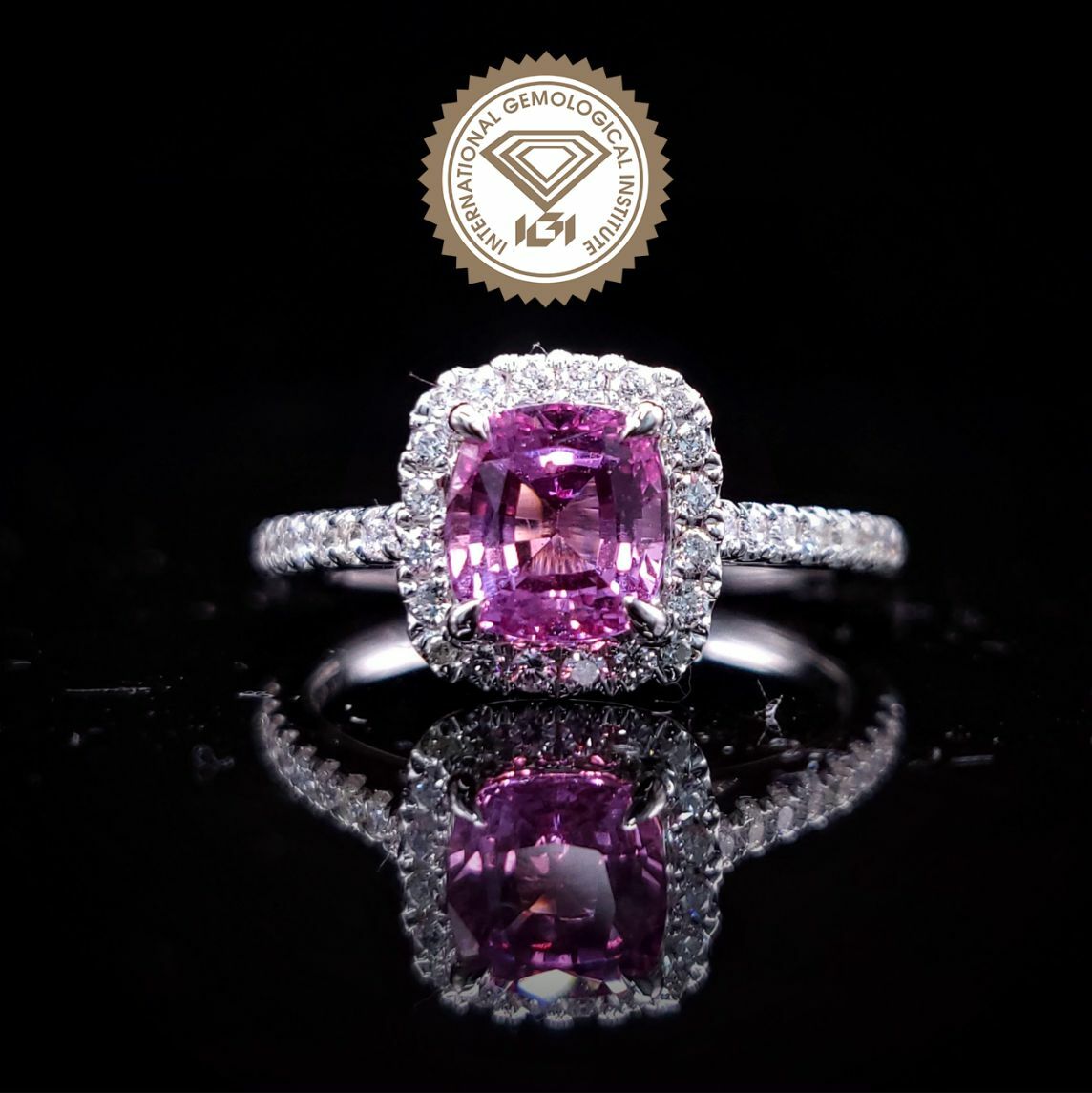 18K White Gold 1.32ct Sapphire and Diamond Ring