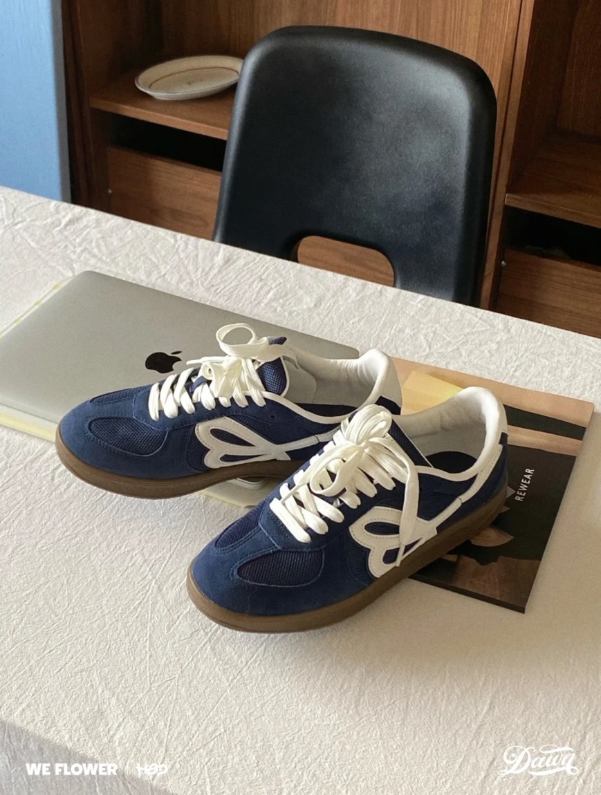HBD X WE FLOWER 小花鞋 復古藍 焦糖底 金冬天 Winter同款 德訓鞋 WFDAWN101-1