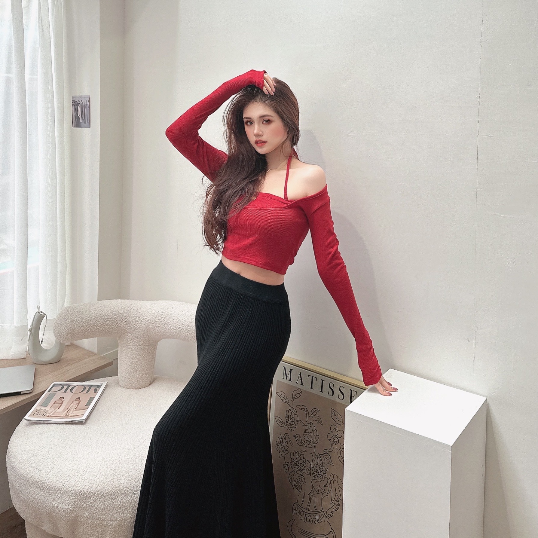 愛心金標兩件式胸墊上衣/四色(可多穿)