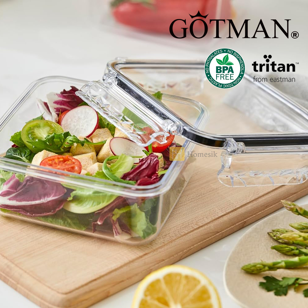 正方形 韓國專利水晶鎖Tritan保鮮盒 740毫升