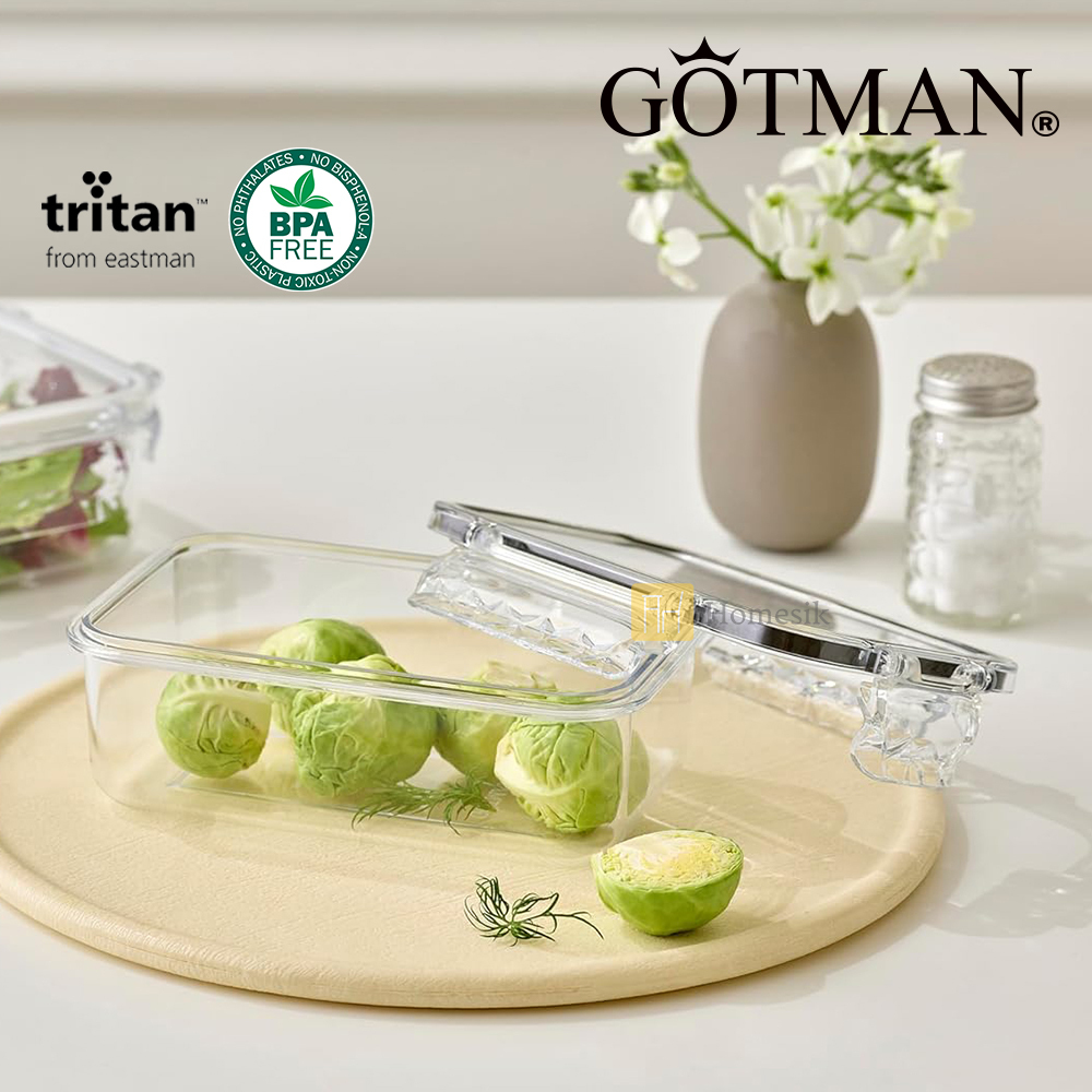 長方形 韓國專利水晶鎖Tritan保鮮盒 640毫升