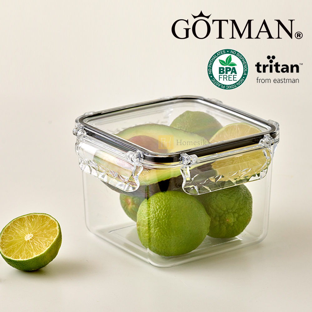 正方形 韓國專利水晶鎖Tritan保鮮盒 1400毫升