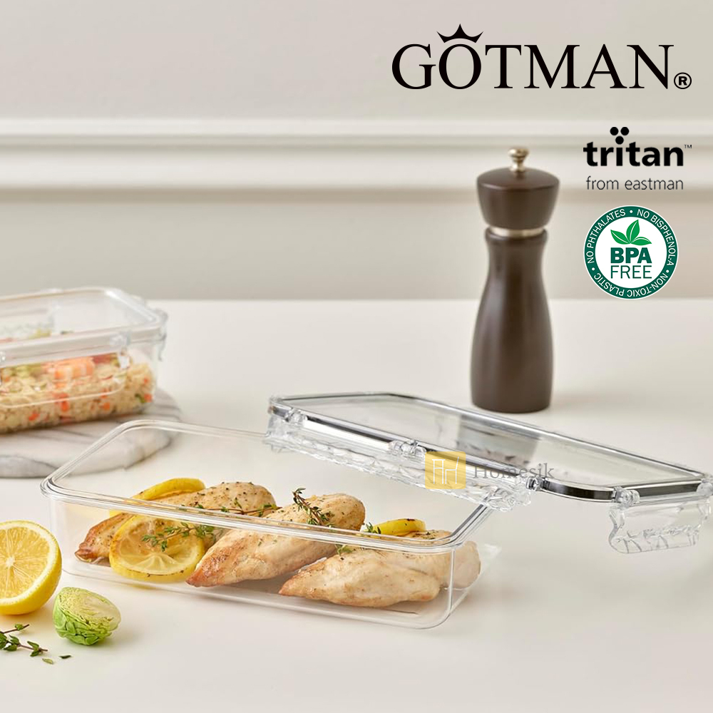 長方形 韓國專利水晶鎖Tritan保鮮盒 1350毫升