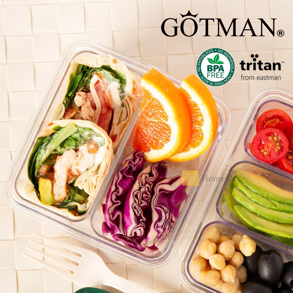 100% Tritan長方形保鮮盒分隔盒 270毫升 2件裝
