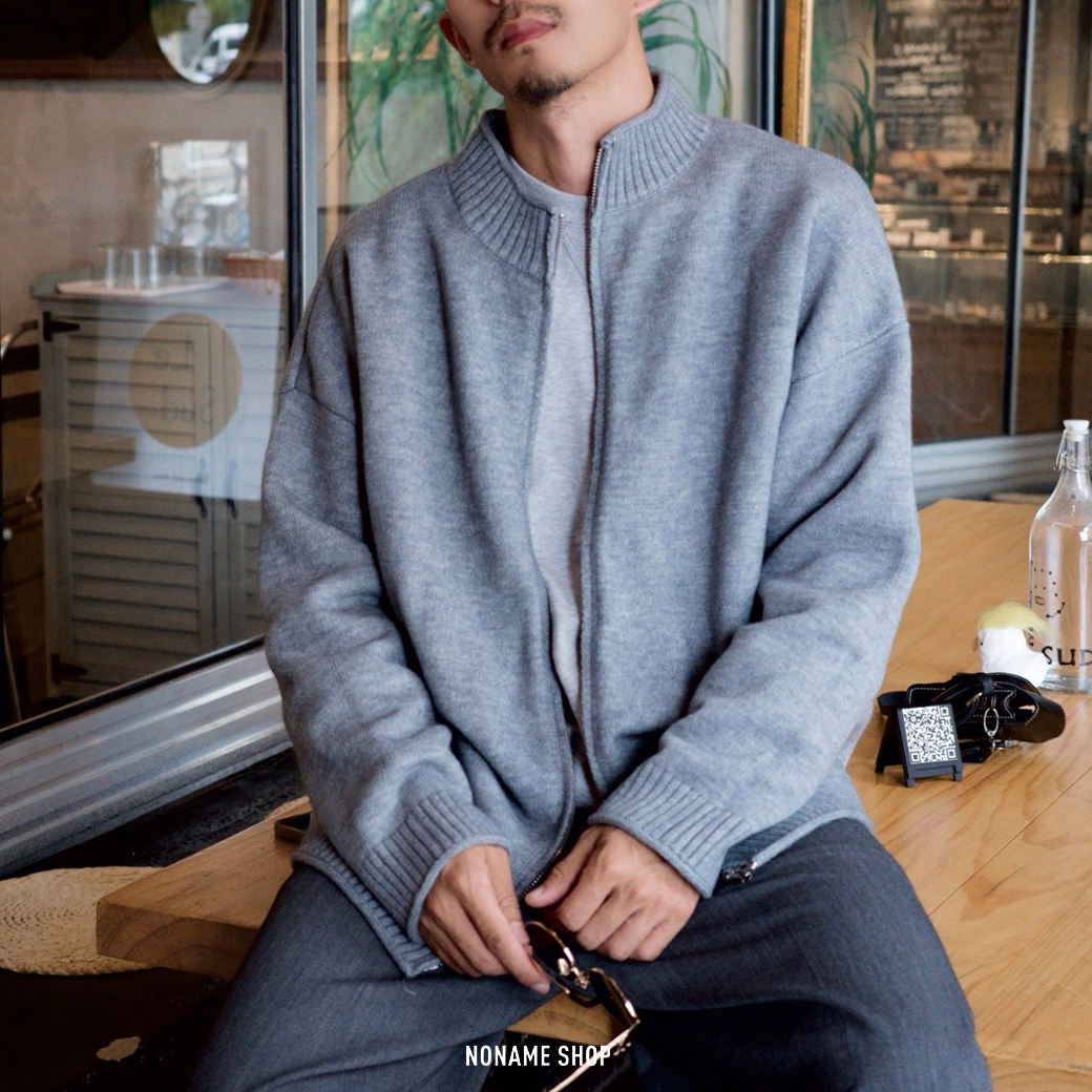 SXSY 簡約 復古 美式 拉鍊 針織 外套 六色 (男/女同款)