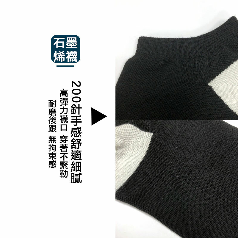 【台灣預購】TW082604 石墨烯健康新科技細針船襪 (4對裝)