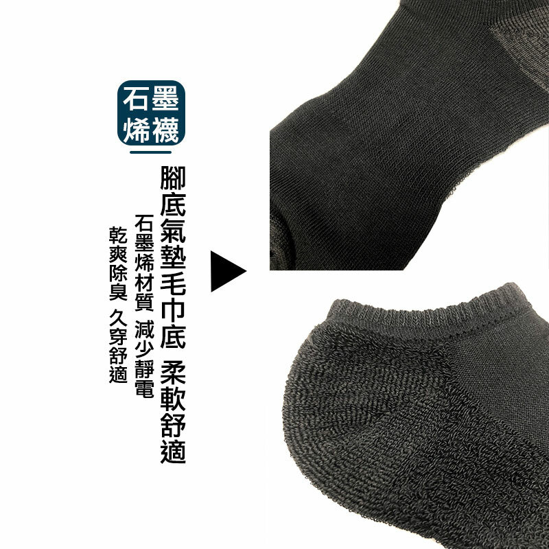【台灣預購】TW082606 石墨烯健康新科技氣墊休閒襪 (4對裝)