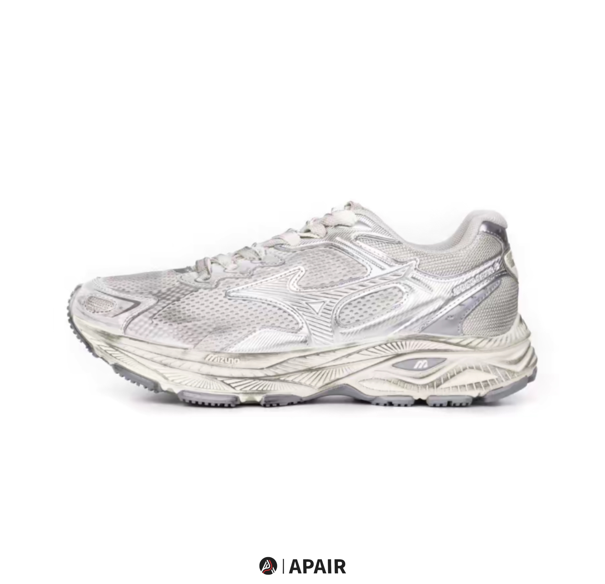 【APAIR】預購 MIZUNO RACER S 復古做舊 銀灰慢跑鞋 D1GH223518