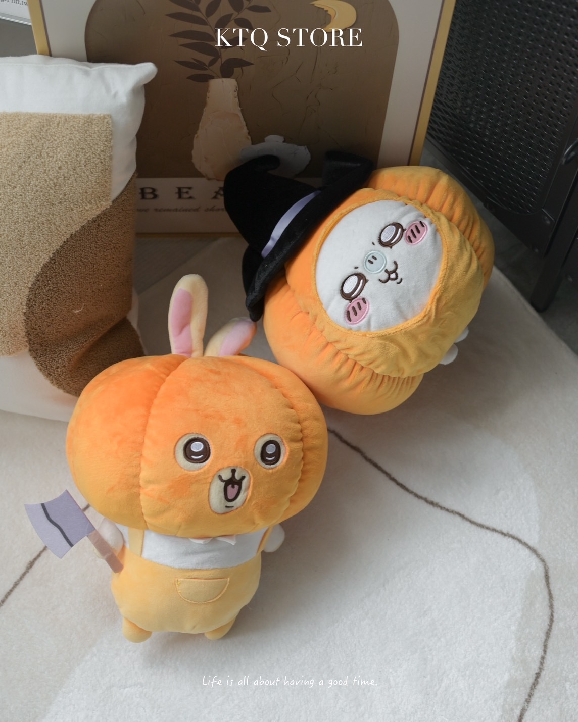 KTQ STORE ‧ 日本 Chiikawa 吉伊卡哇 萬聖節限定 景品 南瓜兔 南瓜小桃 30cm 娃娃