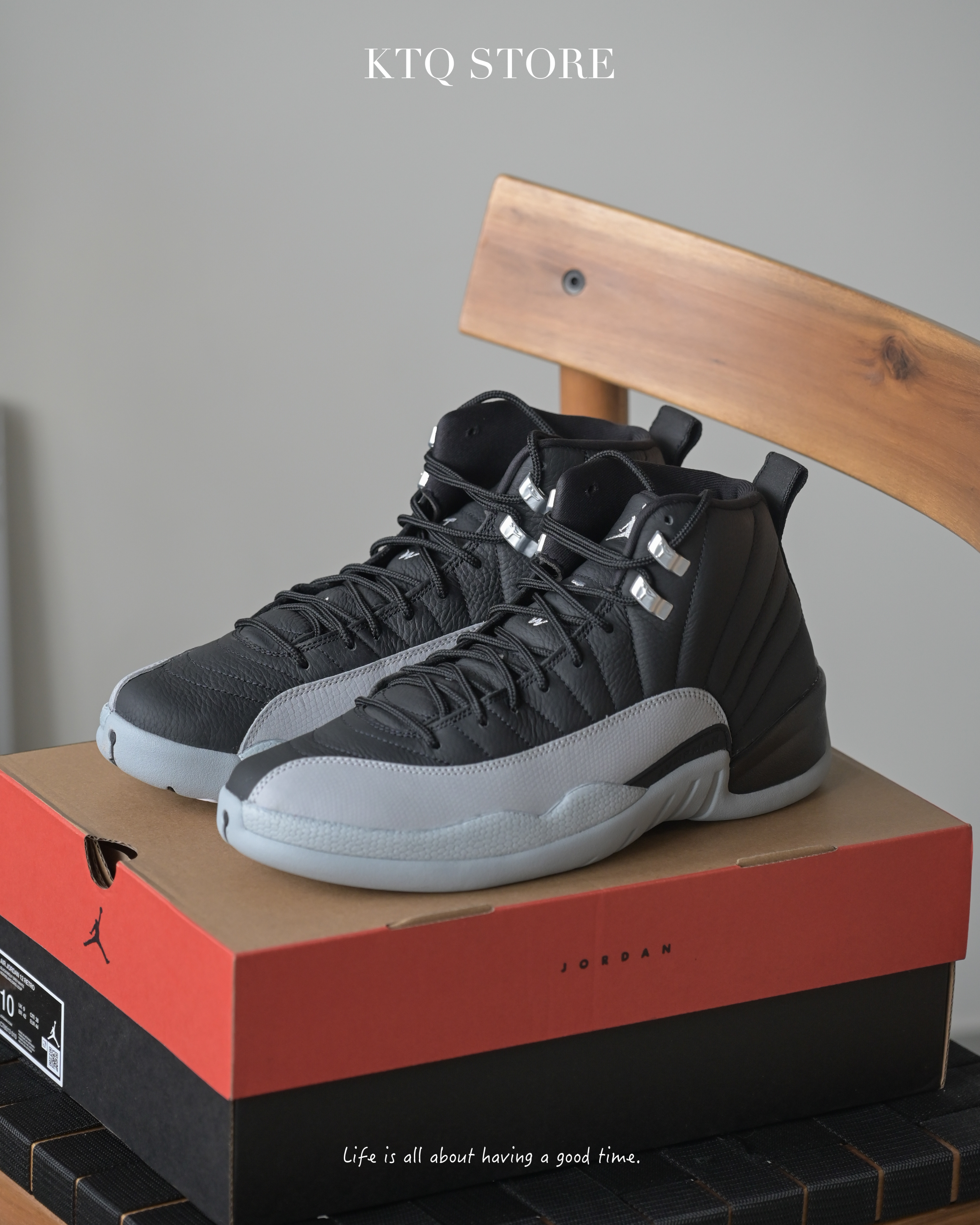 KTQ STORE ‧ Air Jordan 12 "Barons" Retro 狼灰黑 男鞋 CT8013-010