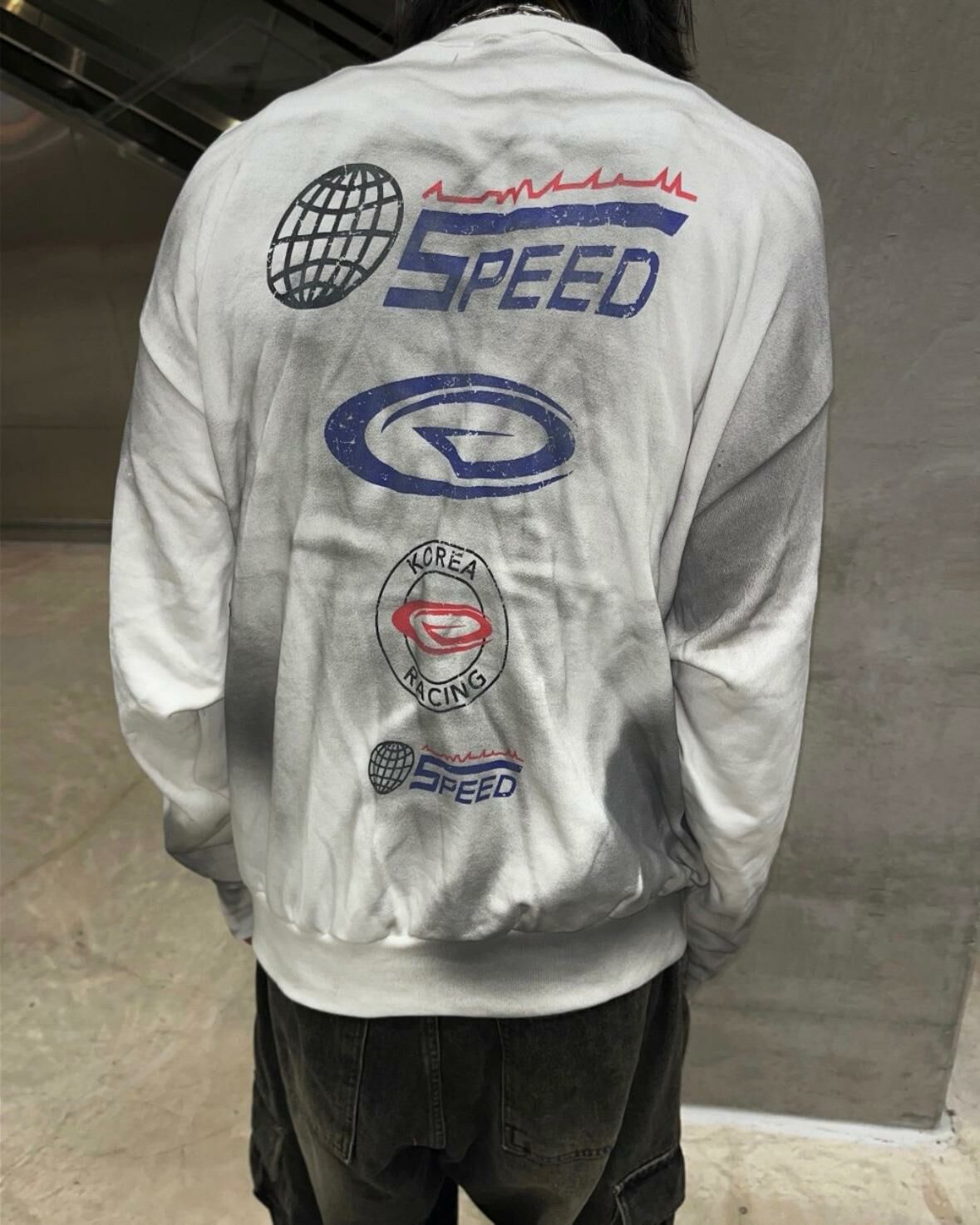 仿污英文字圖案衛衣 LEGIT-T017