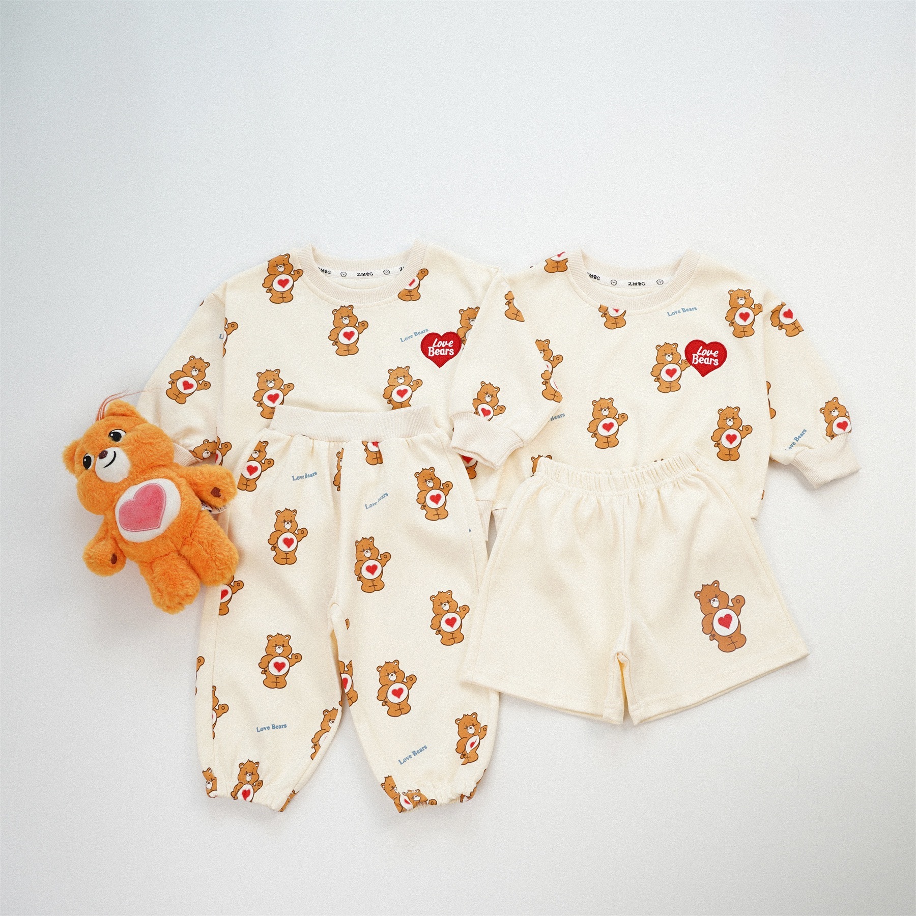 米白糖果熊套裝