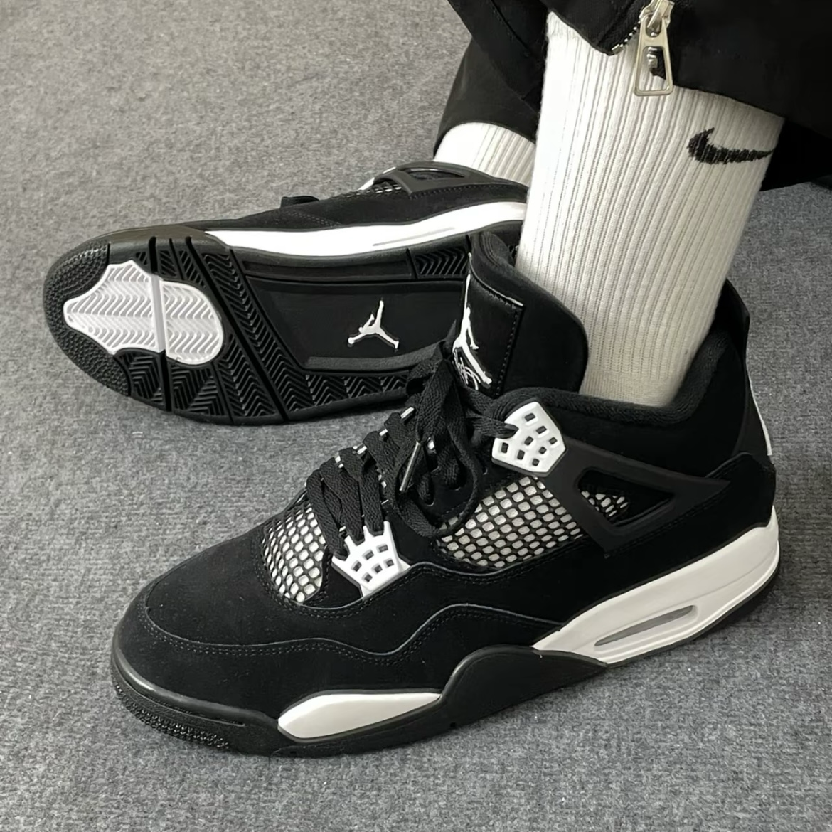 Nike Air Jordan 4 Retro White Thunder 白雷神 閃電 麂皮 復古籃球鞋