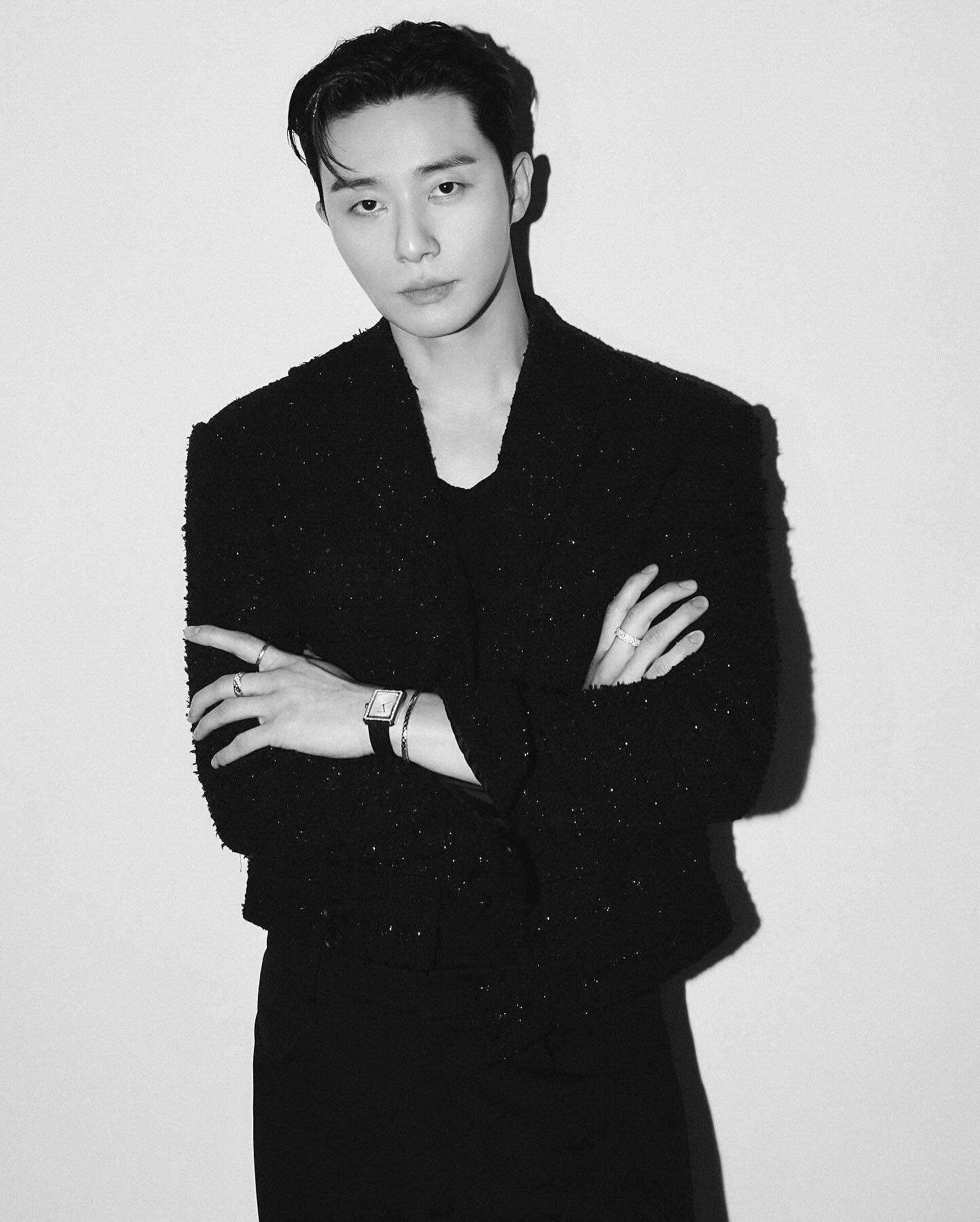 Bdia dian紐扣短版花呢夾克外套