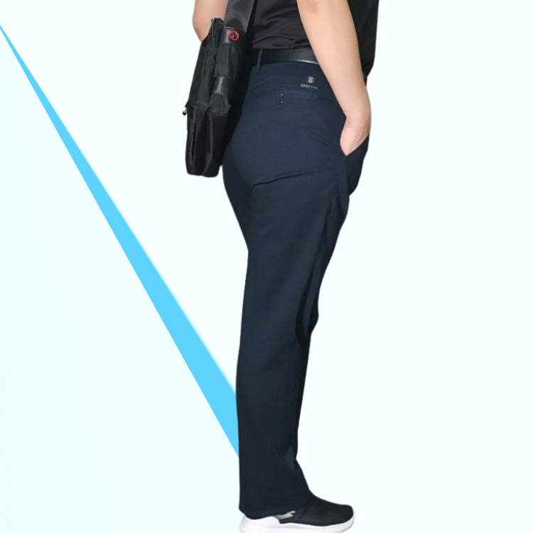 甄褲｜DR系列厚款休閒褲｜深藍色系・中高腰中直筒・彈性棉質（30~43 吋）免費改長