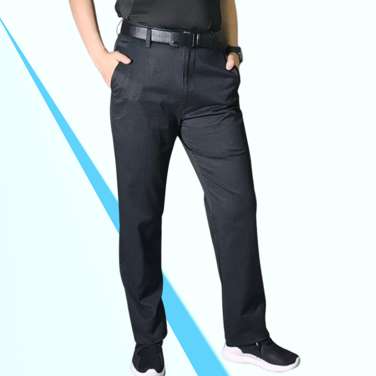 甄褲｜DR系列厚款休閒褲｜深藍色系・中高腰中直筒・彈性棉質（30~43 吋）免費改長