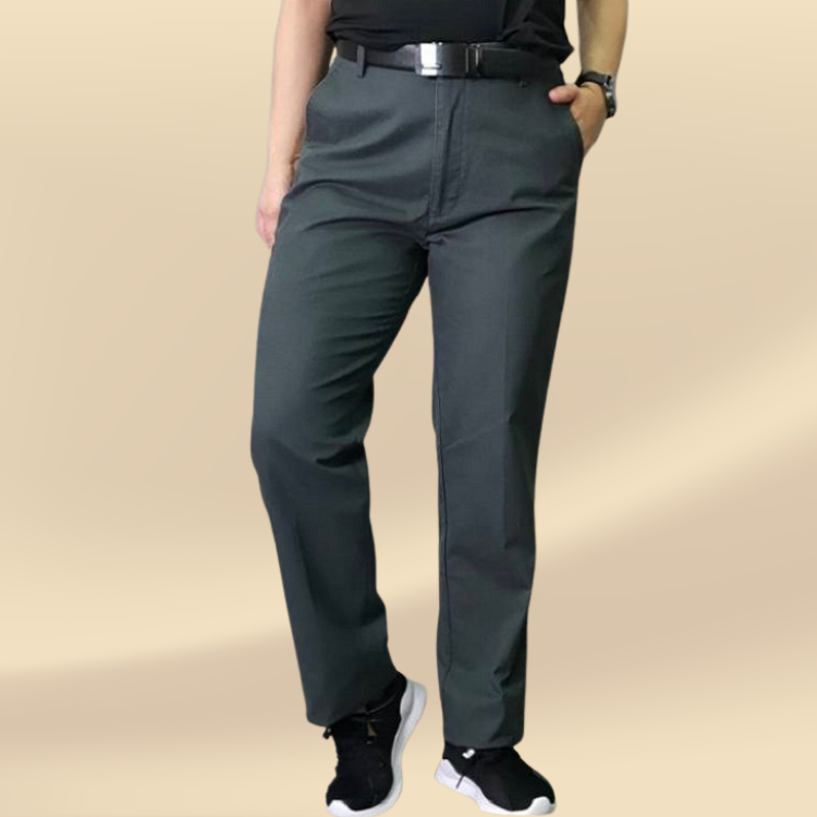 甄褲｜DR系列厚棉休閒褲｜中高腰中直筒・微彈性・台灣製造（30~43 吋）免費改長