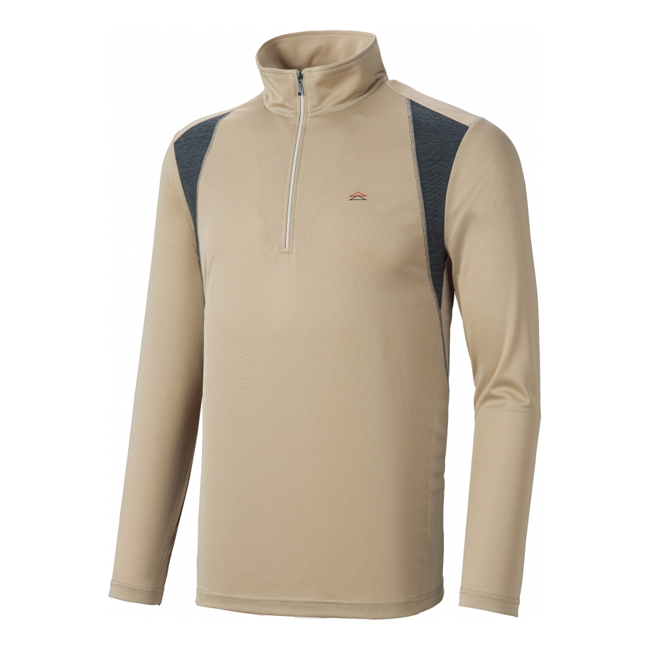 EasyMain 衣力美 排汗快乾長袖休閒衫 男款 (卡其) 12EMS24067