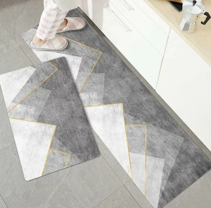 INS風皮革防水防油地墊