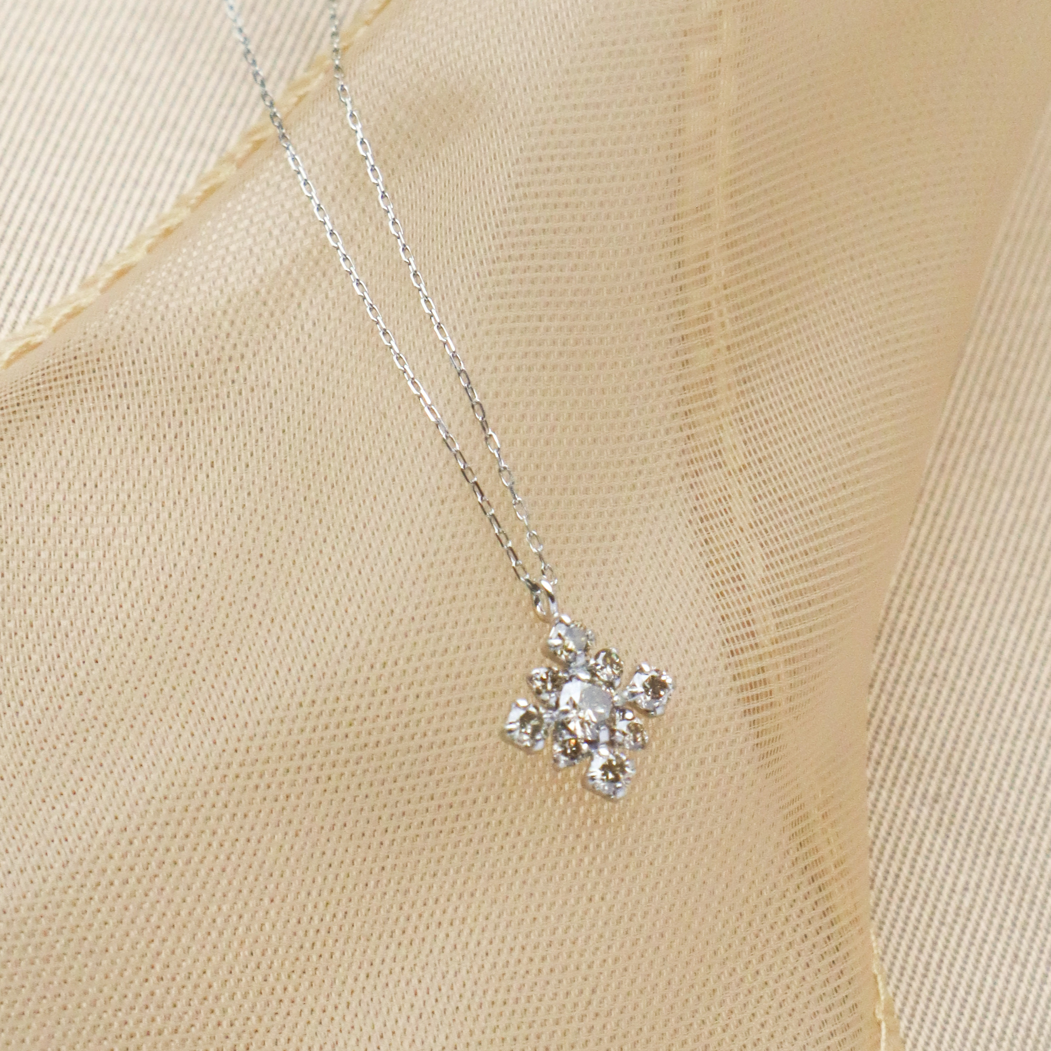 鉑金/菱心真鑽墜鍊