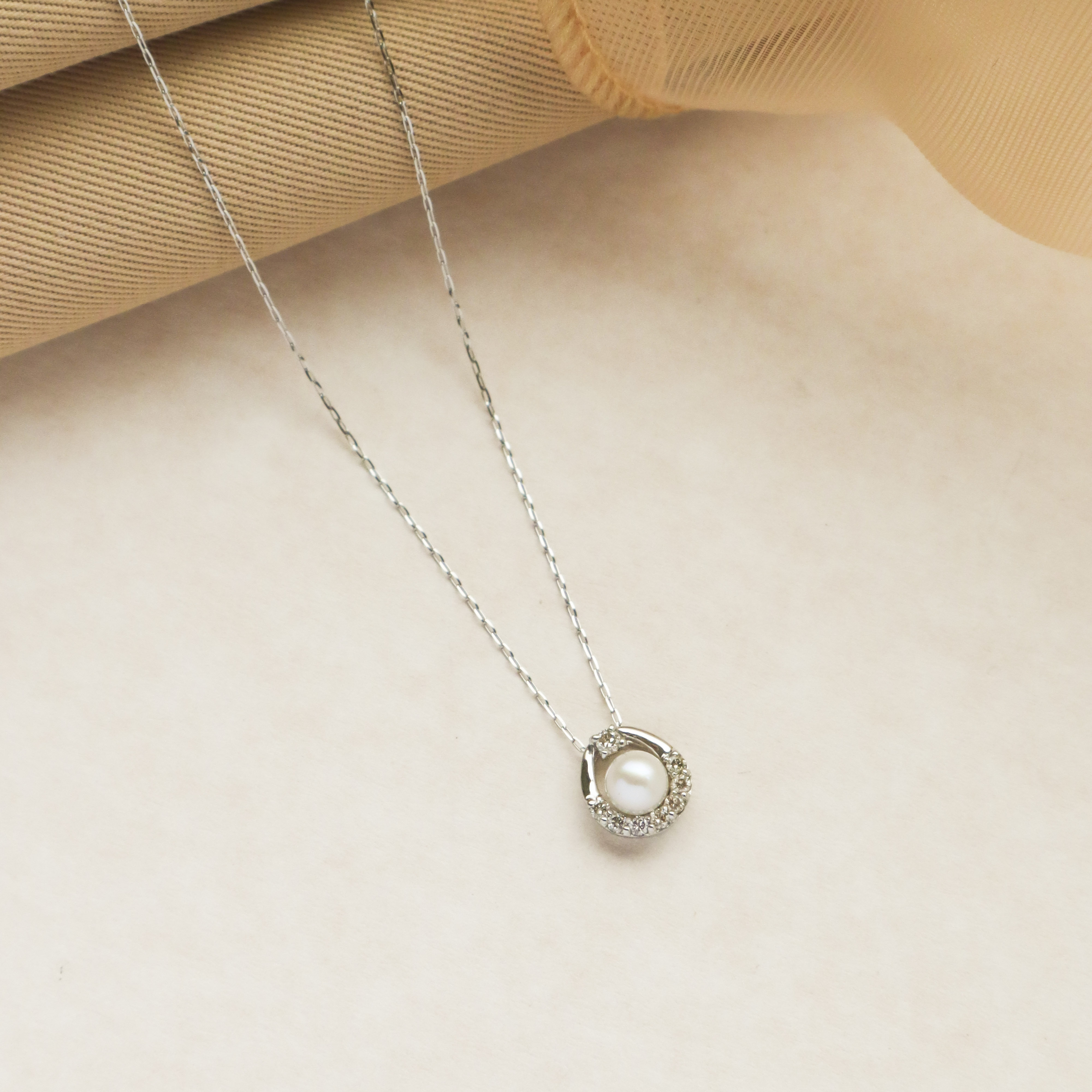 鉑金/珍珠之心墜鍊