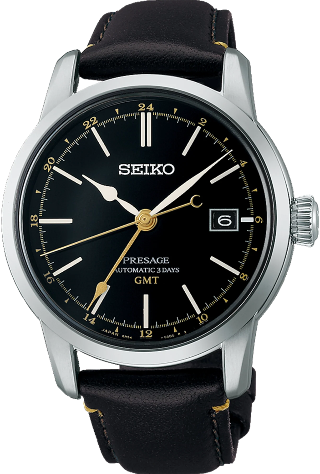 萬年鐘錶 - SEIKO Prospex GMT 日本漆藝機械皮革款男錶  SPB447J1 / 6R54-00F0C 錶徑40.2MM