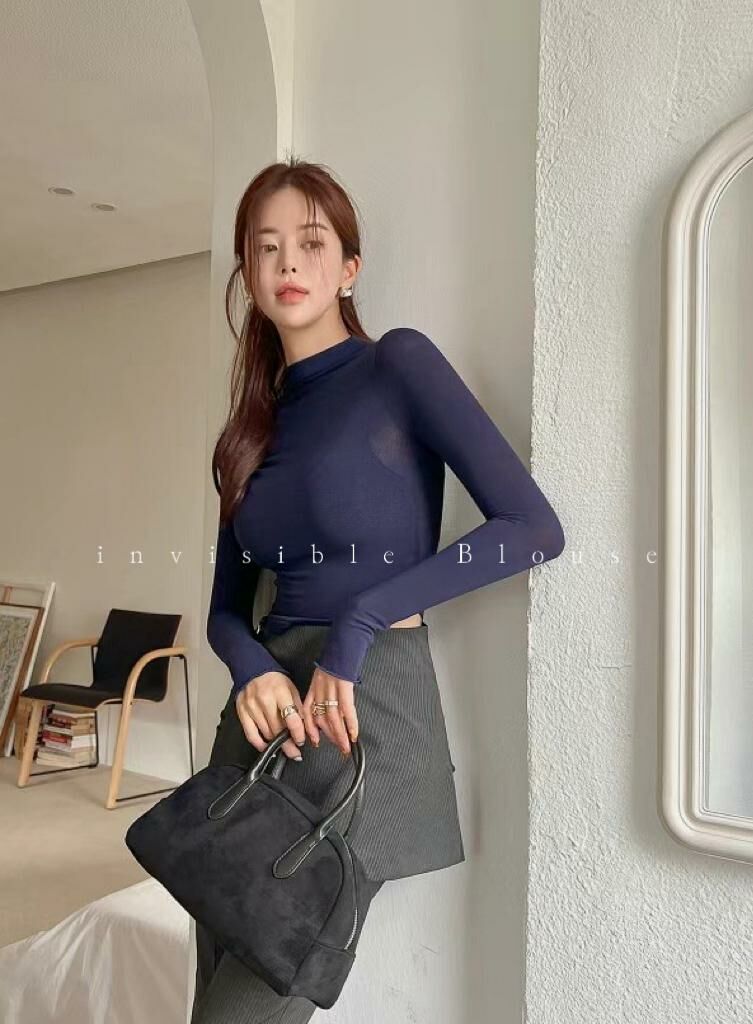 TOP#14464🤎invisible Blouse