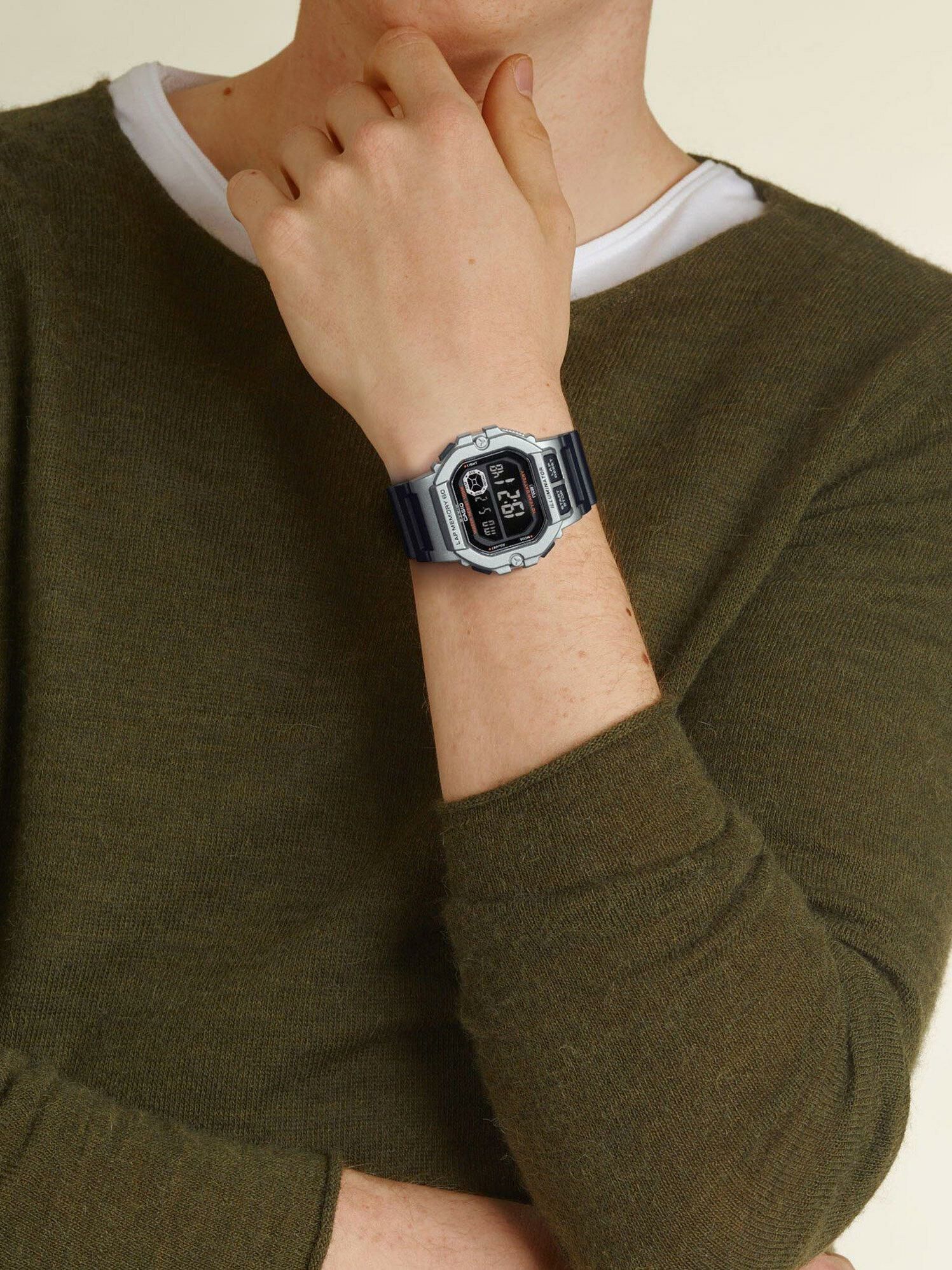 萬年鐘錶 - 卡西歐  CASIO  方形運動時尚數位顯示電子錶   WS-1400H-1BV 錶徑 44.5MM