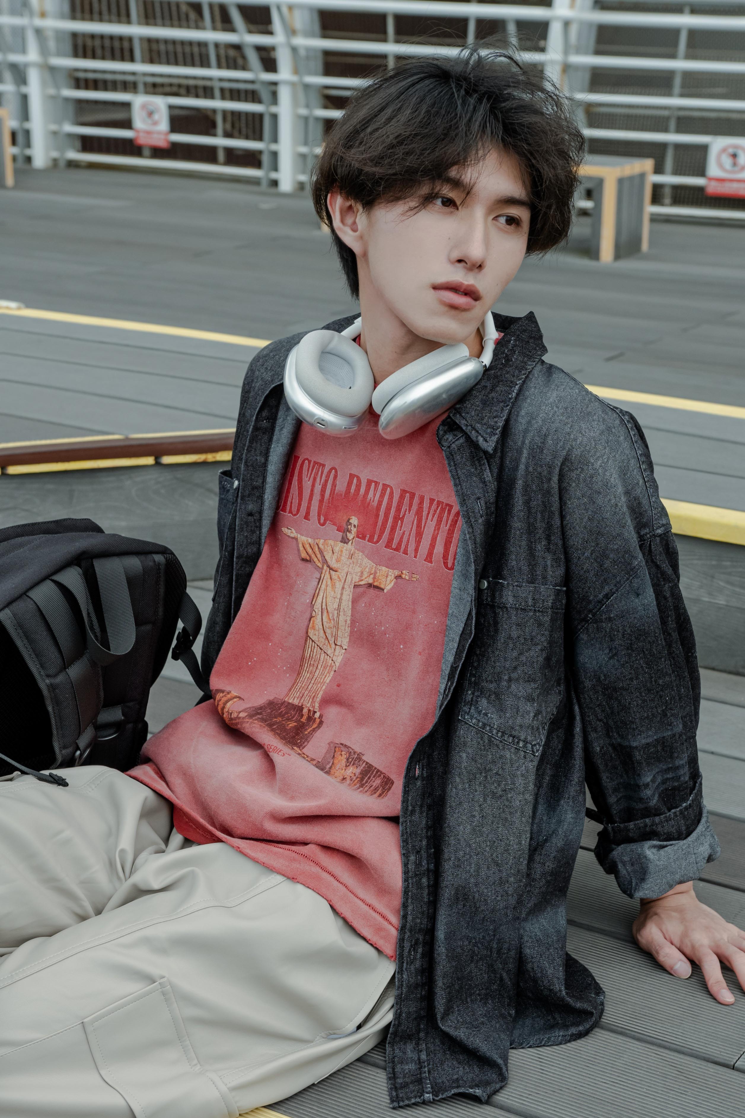 SIMON MADE TL-2411 油污 做舊 牛仔 襯衫