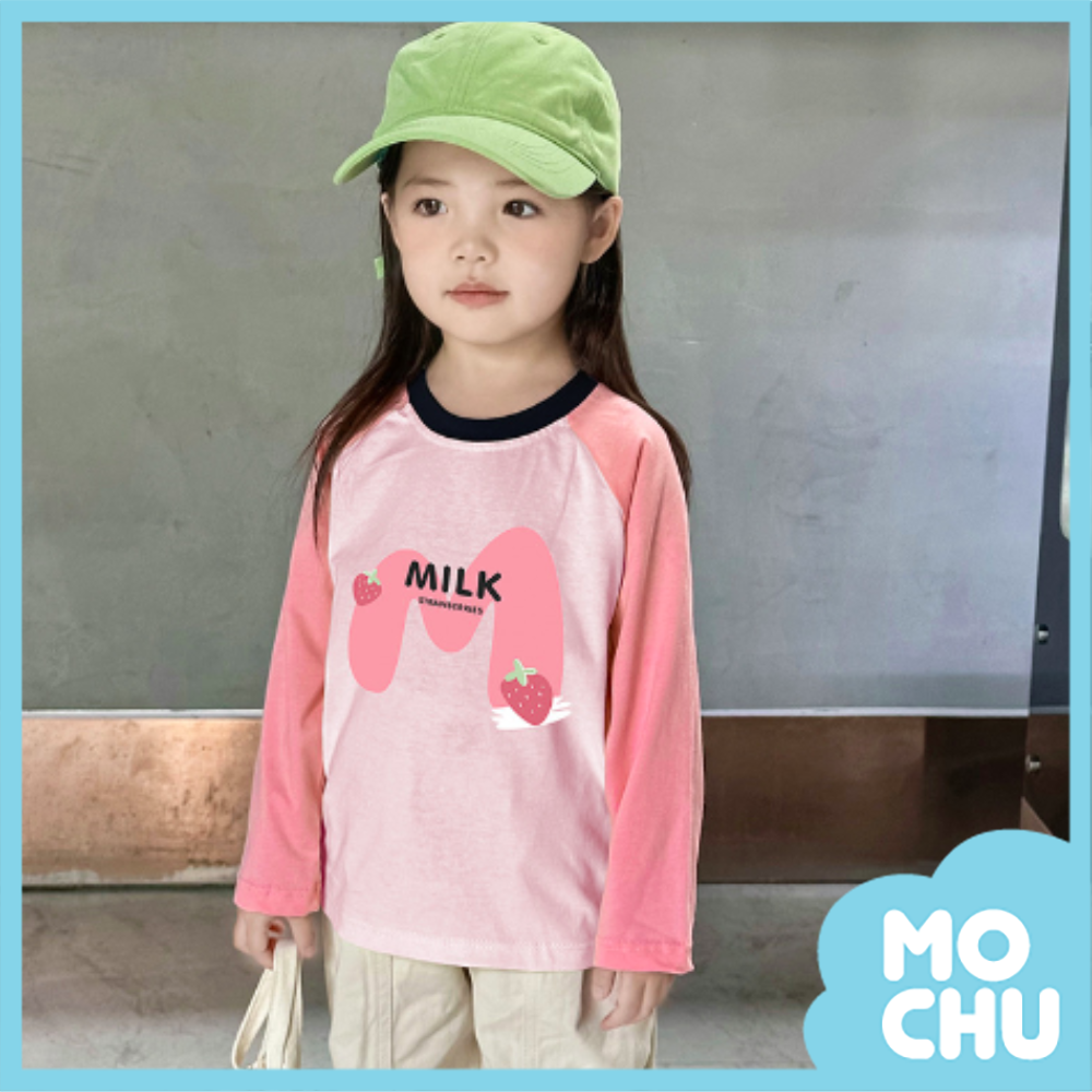草莓牛奶長袖上衣