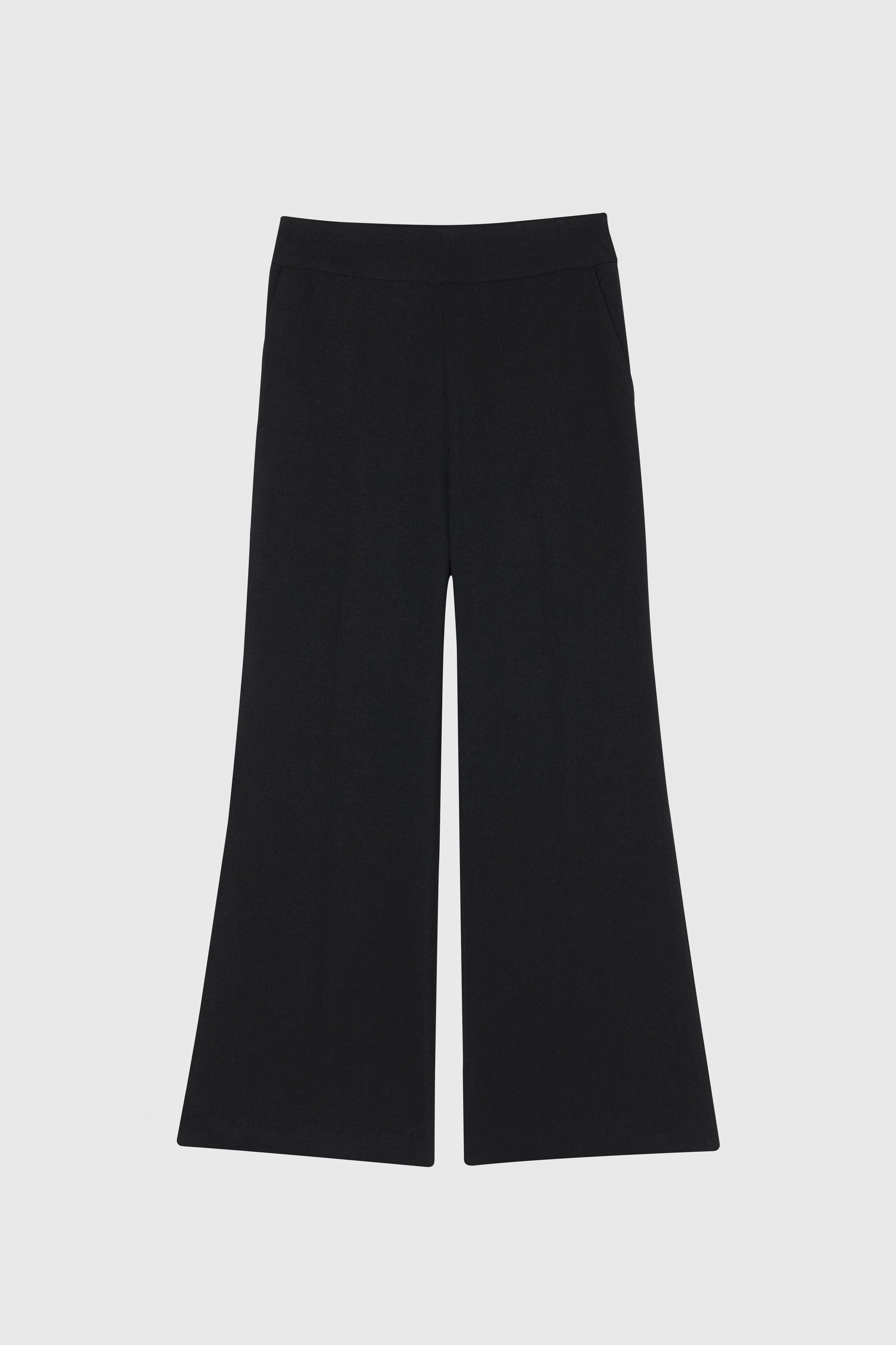 DELA 高腰直筒寬褲 女（黑）