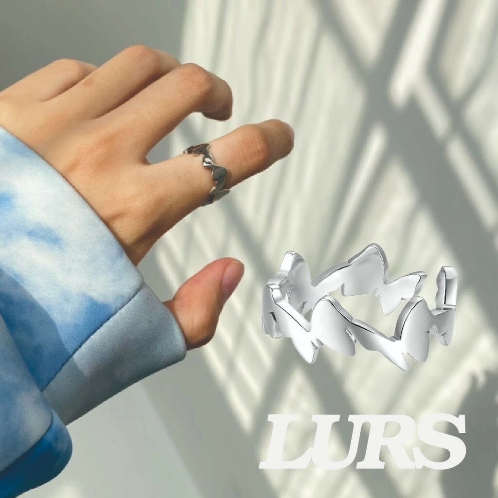 LURS 蝴蝶 漸變 連體 戒指