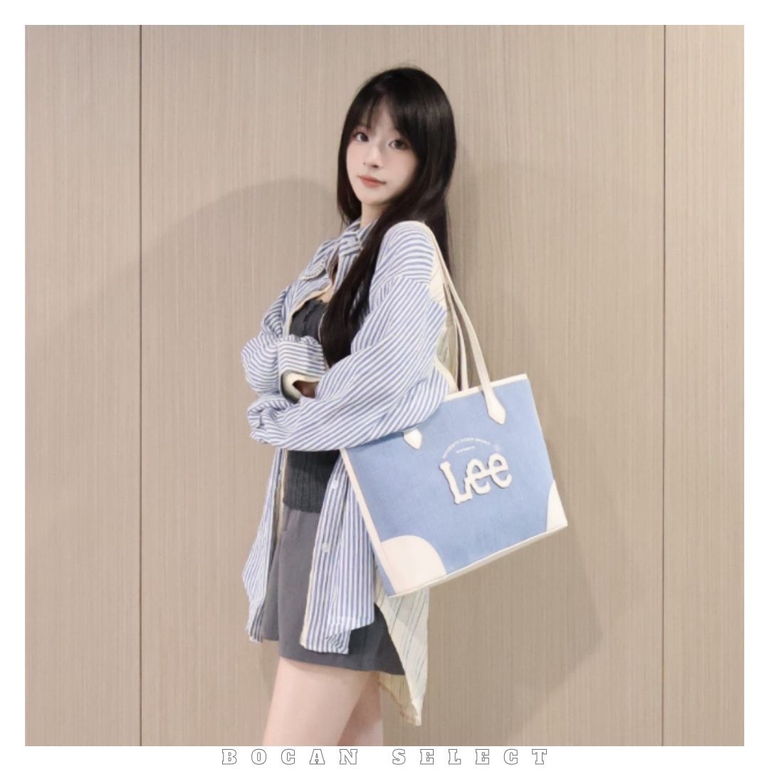 LEE 美式復古風 通勤托特包 寶寶藍 牛仔藍 LE240101M-521