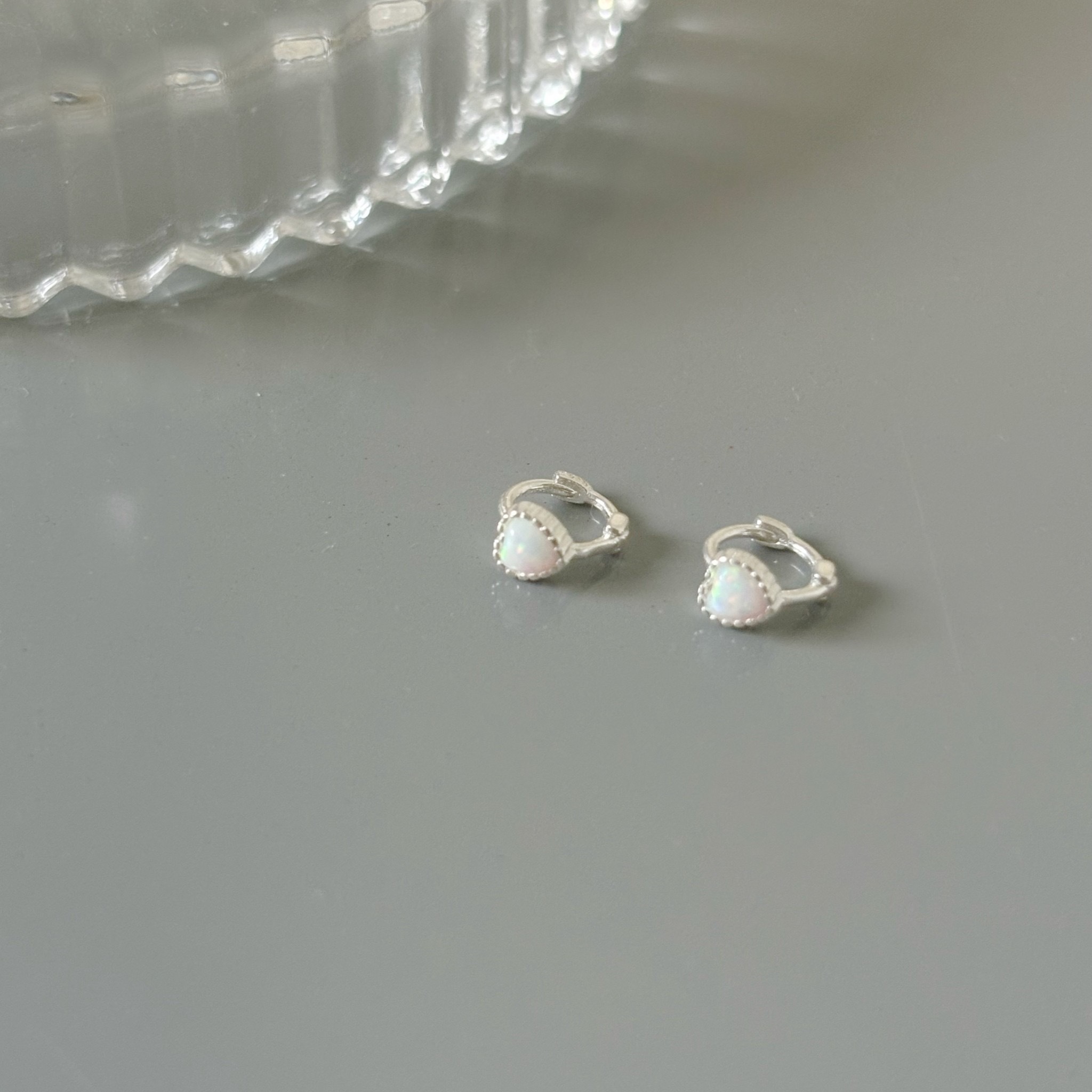 蛋糕愛心歐泊耳骨圈