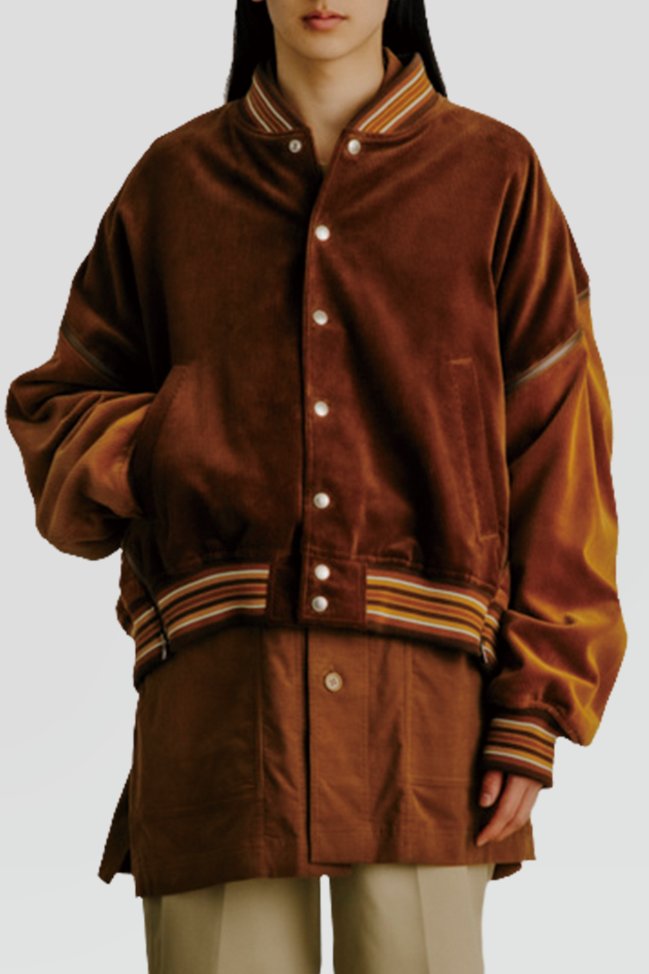 FACETASM｜CORDUROY 燈芯絨拉鏈拼接外套