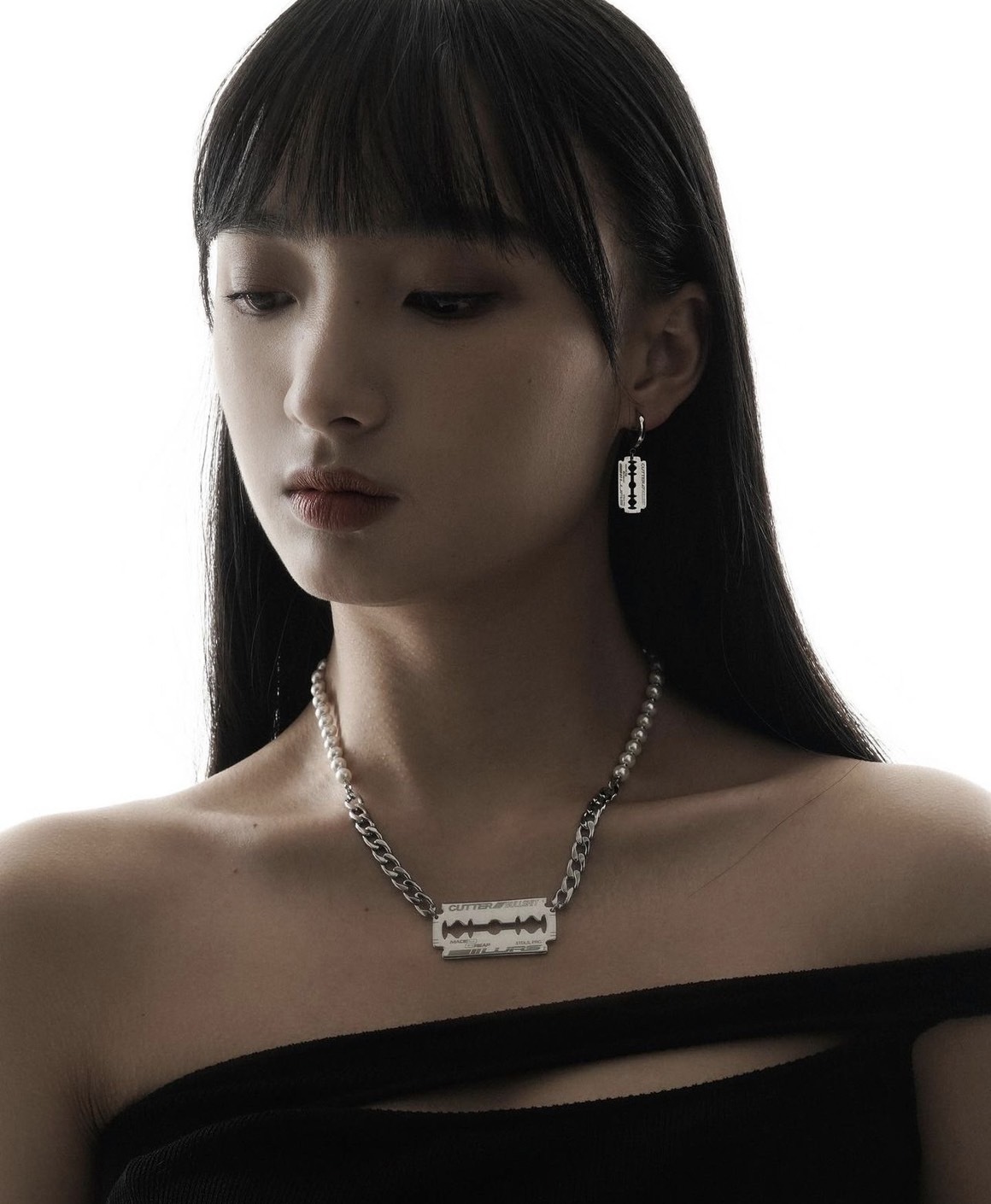 LURS 珍珠刀片 三刀流 項鍊