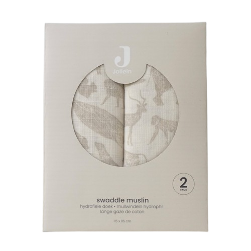 荷蘭Jollein 包巾-Animals Nougat