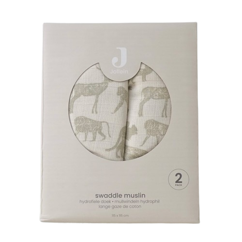 荷蘭Jollein 包巾-Animals Olive Green