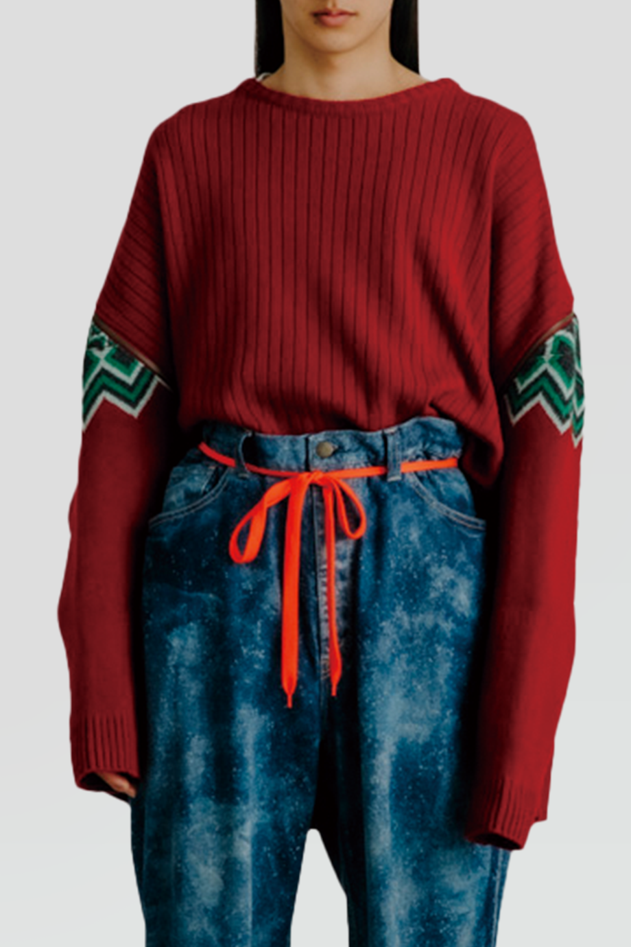 FACETASM｜NORDIC 北歐圖案拉鏈拼接針織衫