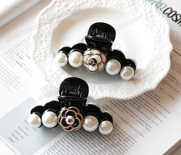 JK Korea fashionable and noble pearl camellia hair grip J0228