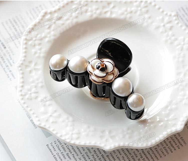 JK Korea fashionable and noble pearl camellia hair grip J0228