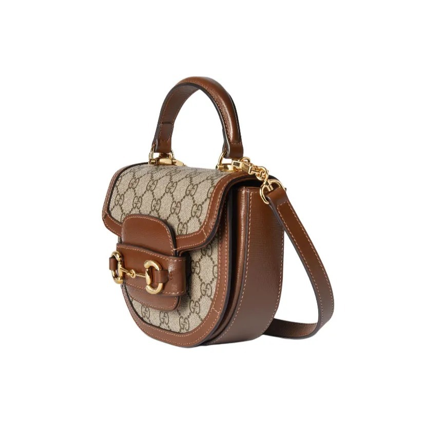 GUCCI Supreme Gucci Horsebit 1955 迷你手挽袋 米色及烏木色
