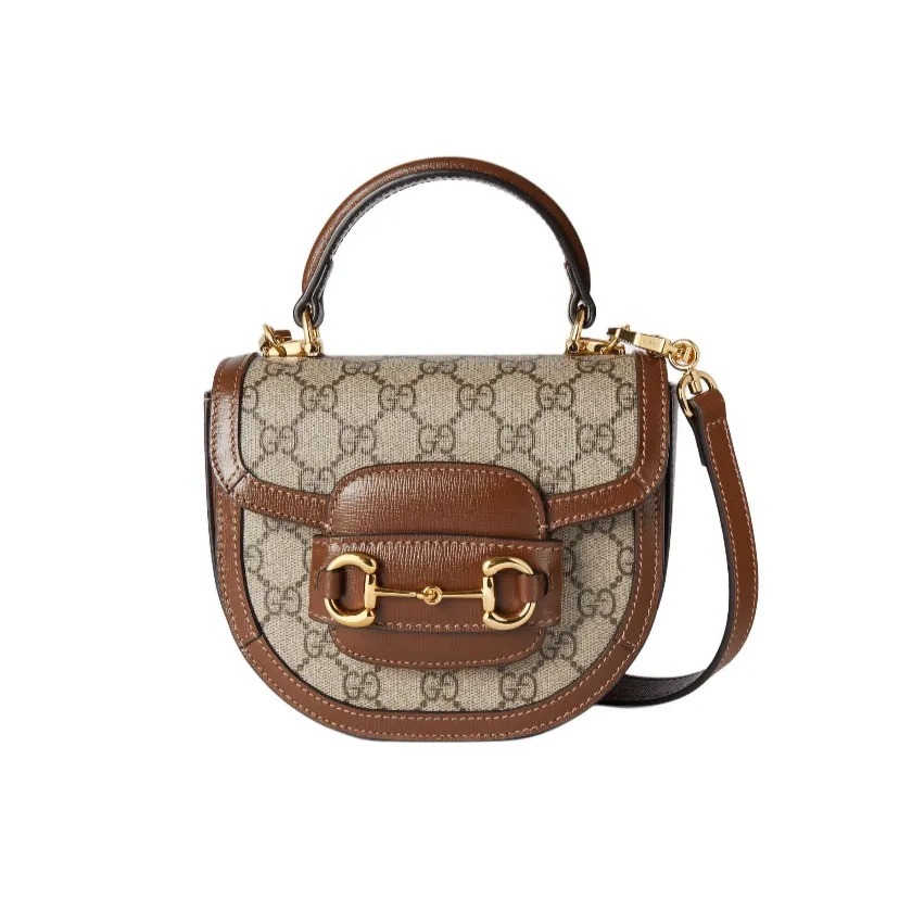 GUCCI Supreme Gucci Horsebit 1955 迷你手挽袋 米色及烏木色