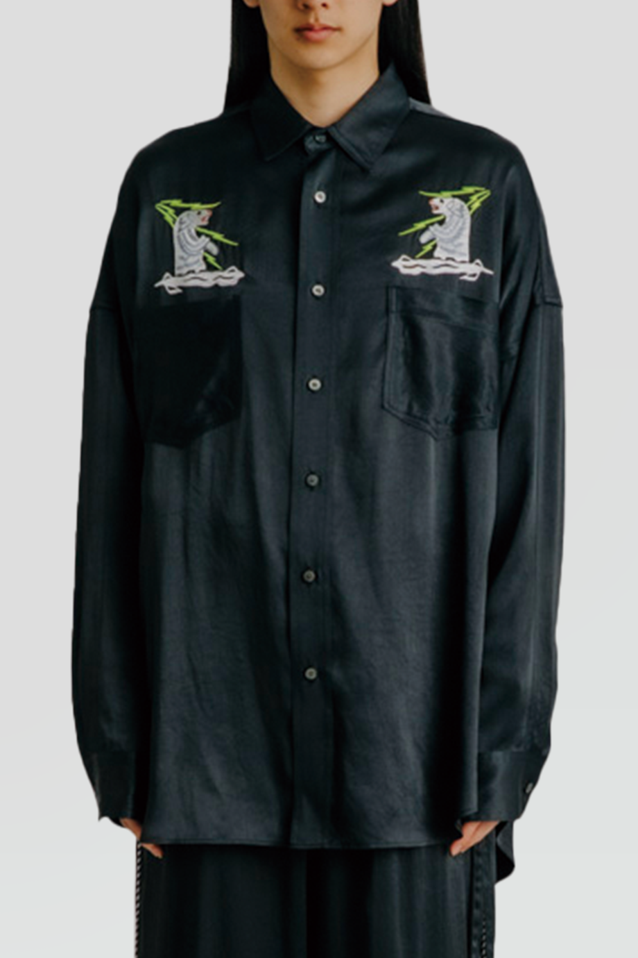 FACETASM｜SKA 刺繡圖騰長版襯衫