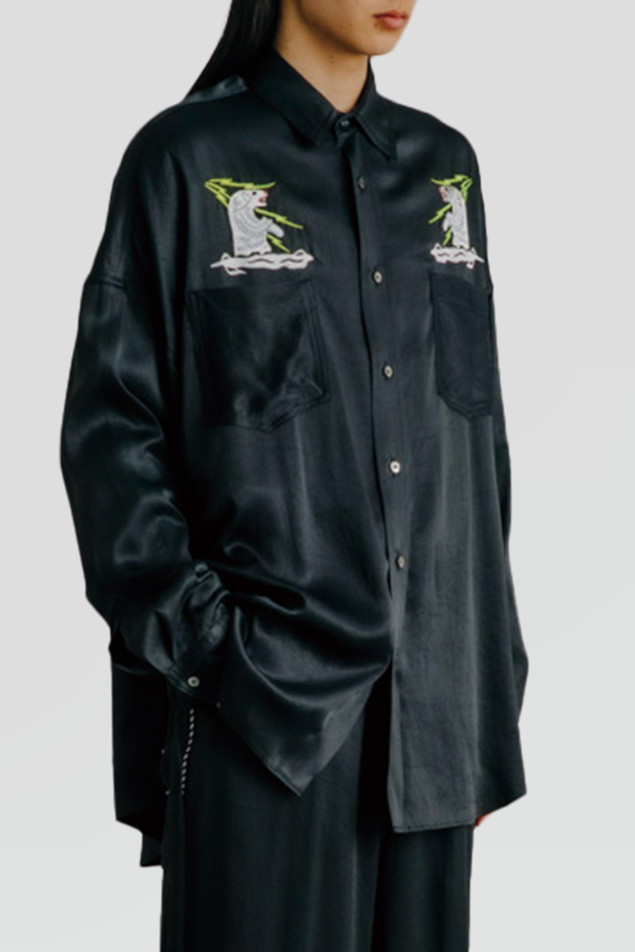 FACETASM｜SKA 刺繡圖騰長版襯衫