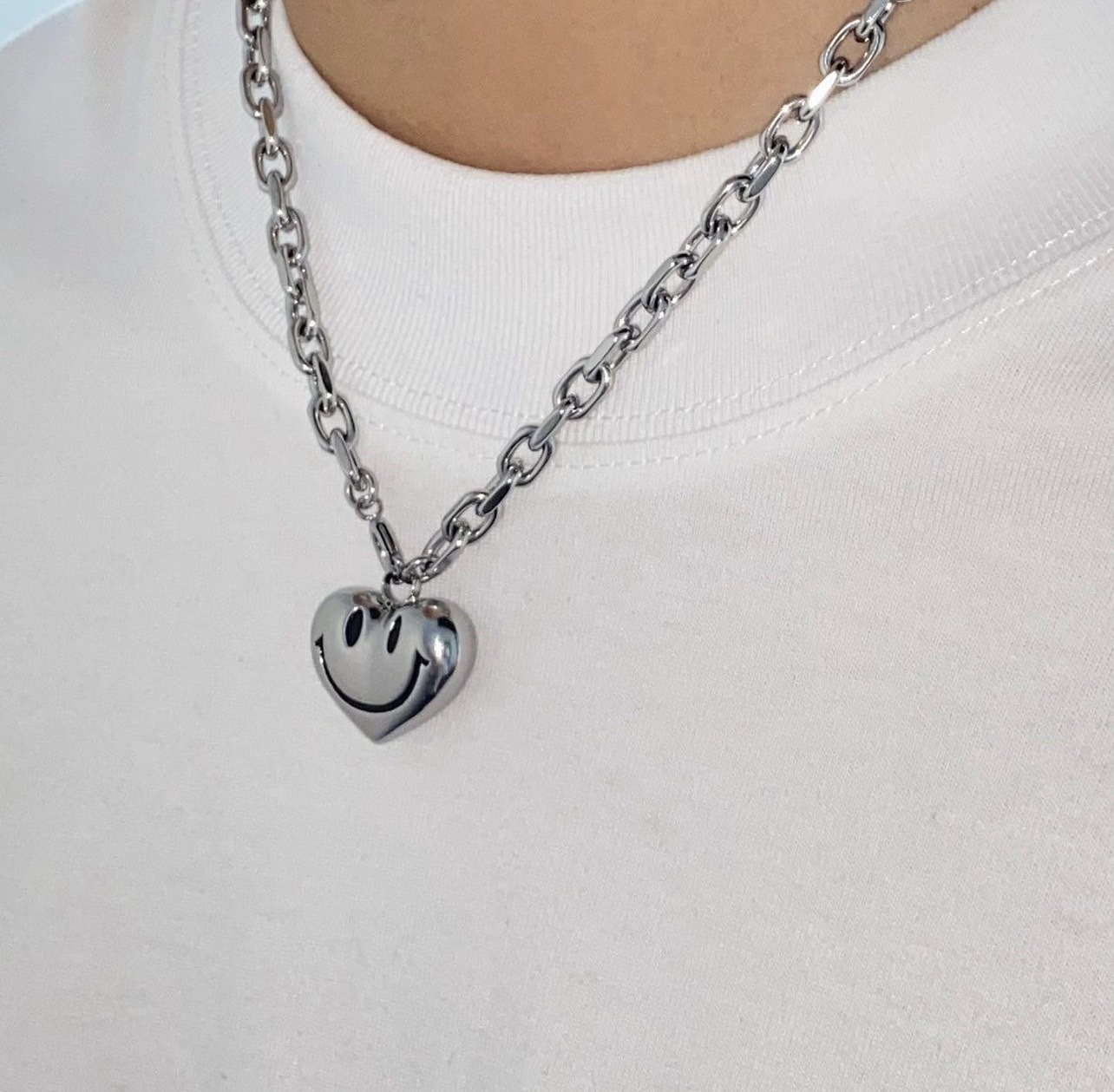 LURS 笑臉 愛心 鑄造 鎖骨鏈 古巴 項鍊