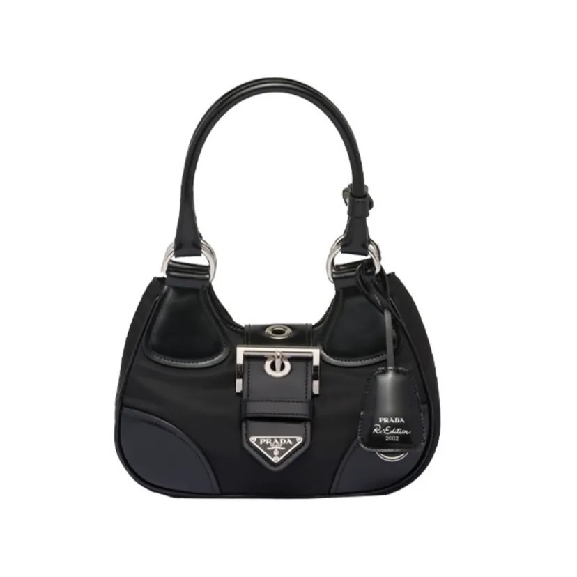 PRADA Moon Re-nylon 皮革手袋