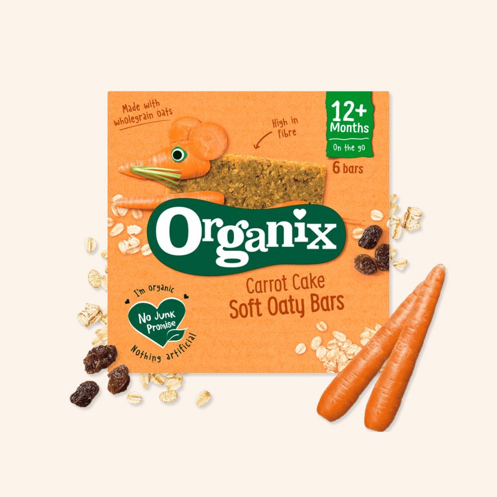Organix 有機紅蘿蔔軟燕麥棒 （適合12個月或以上幼兒食用）(6 x 23g) (92357)