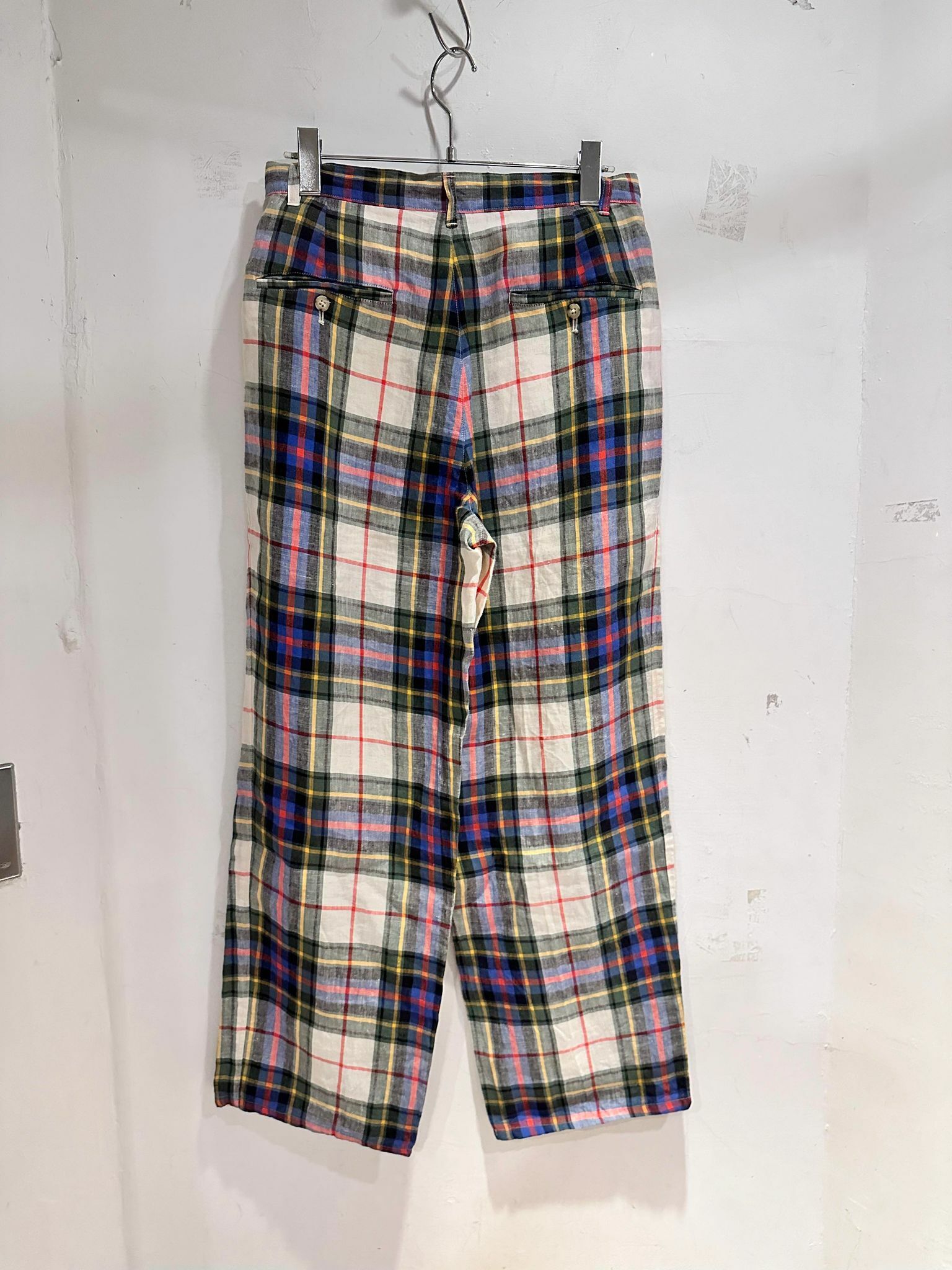 90s Polo Ralph Lauren Linen Check Slacks Made in Japan