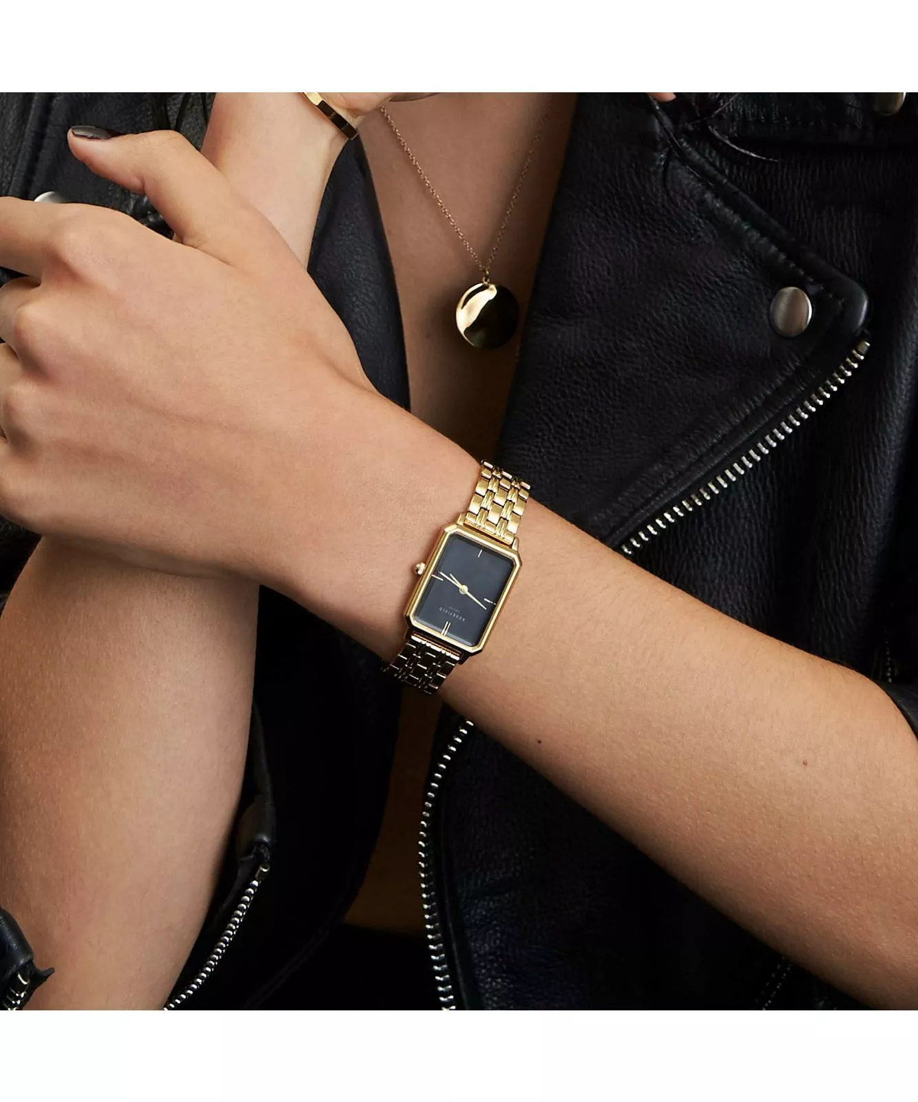 萬年鐘錶 -  【ROSEFIELD】  阿姆斯特丹設計師品牌 The Octagon 系列 方形不鏽鋼女錶 OBSSG-O47 錶徑29MM